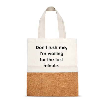 Last Minute Hustler Cork And Canvas Tote Bag – Tote Bag by The Cork Studio available on Brown Living™. . SKU: TCS - 41. Img 1.