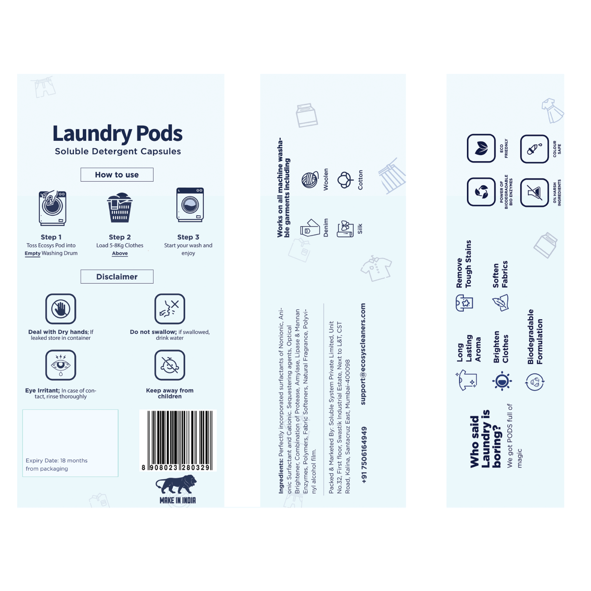 Laundry Pods with Bioenzymes - Stain remover | Verified Sustainable by Brown Living™