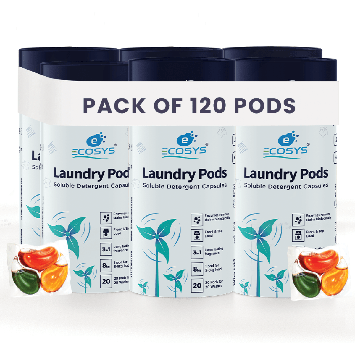 Laundry Pods with Bioenzymes - Stain remover | Verified Sustainable by Brown Living™