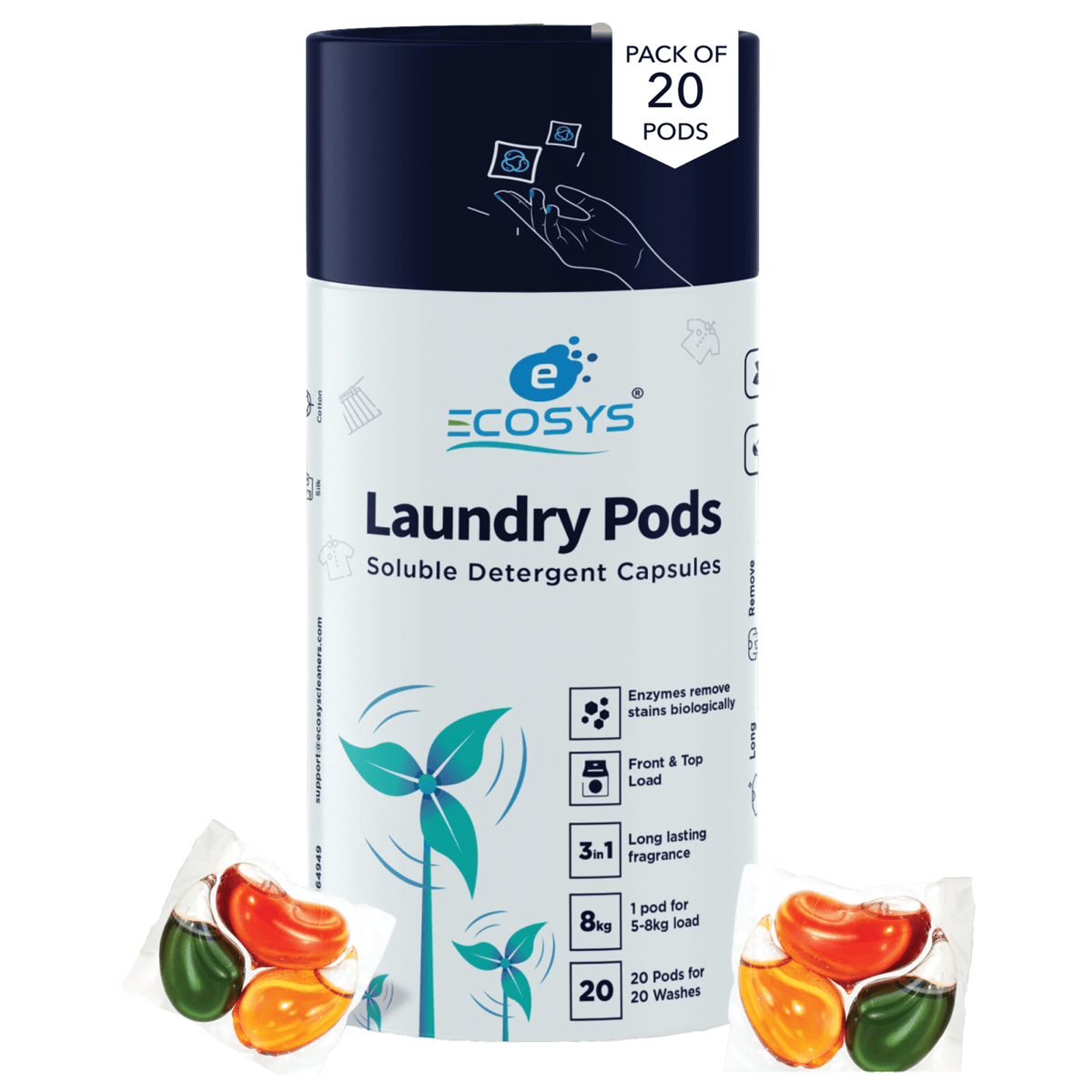 Laundry Pods with Bioenzymes - Stain remover | Verified Sustainable by Brown Living™