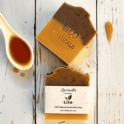 Lavender Bar Soap for Dry Skin with Honey, A2 Milk & Mango Butter – Body Soap on Brown Living™. SKU: S10003. Img 1.