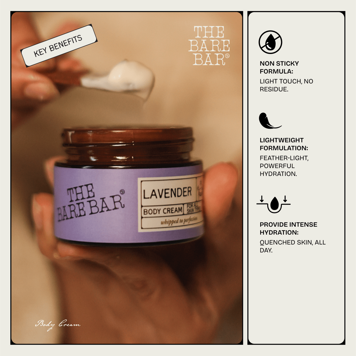 Lavender Body Cream – Aromatic Calm for Daily Skin Care 50g | Verified Sustainable by Brown Living™