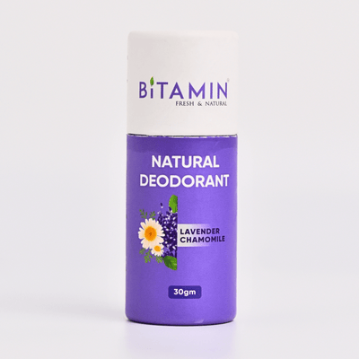 Lavender Chamomile Natural Deodorant - 30g – Deodorant on Brown Living™. SKU: lavenderchamomile. Img 1.