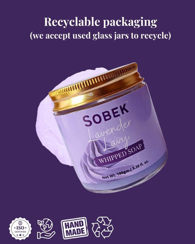 Lavender Purple Lavy Whipped Cream Soap and Body Wash - 100g – Body Soap on Brown Living™. SKU: SOB - WHIP - 1. Img 4.