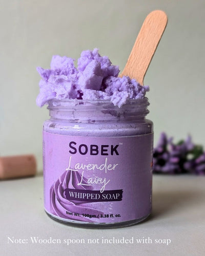 Lavender Purple Lavy Whipped Cream Soap and Body Wash - 100g – Body Soap on Brown Living™. SKU: SOB - WHIP - 1. Img 1.