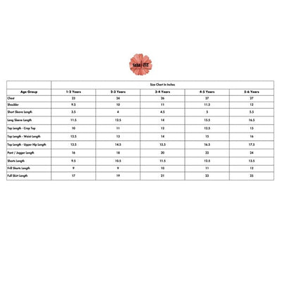 Leaf Print Crop Top with Long Skirt – Kids Daywear Sets by Saha available on Brown Living™. 3 - 4 years . SKU: SCGSC - 01. Img 8.