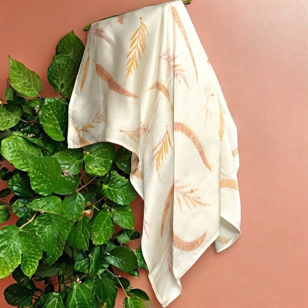 Leafy Grace Beige Bandana | Verified Sustainable by Brown Living™