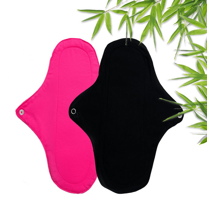 Leak Proof Bamboo Fabric Panty Liner | Pack of 2 | Fuchsia & Black | Verified Sustainable by Brown Living™