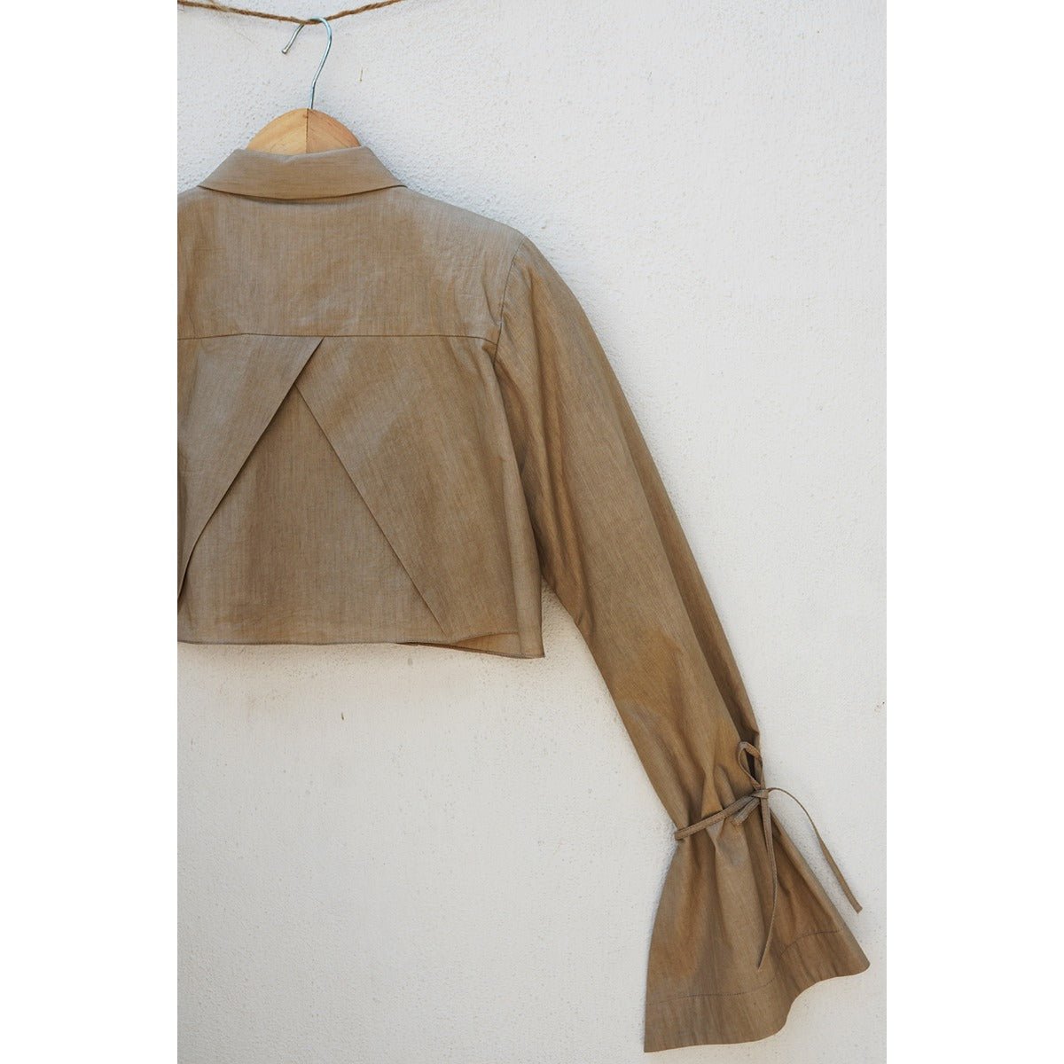 Level Up Shirt Jacket - Bell Sleeves, Inverted Pleat Bck And Front | Verified Sustainable by Brown Living™