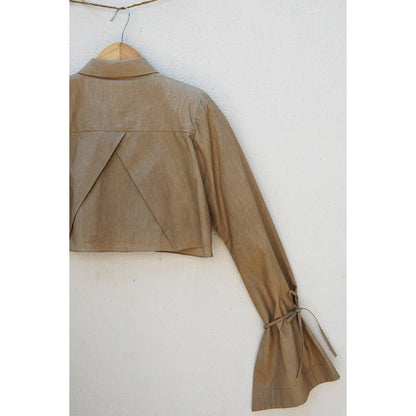 Level Up Shirt Jacket - Bell Sleeves, Inverted Pleat Bck And Front | Verified Sustainable by Brown Living™