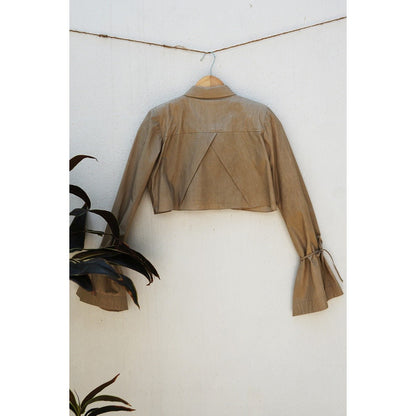 Level Up Shirt Jacket - Bell Sleeves, Inverted Pleat Bck And Front | Verified Sustainable by Brown Living™