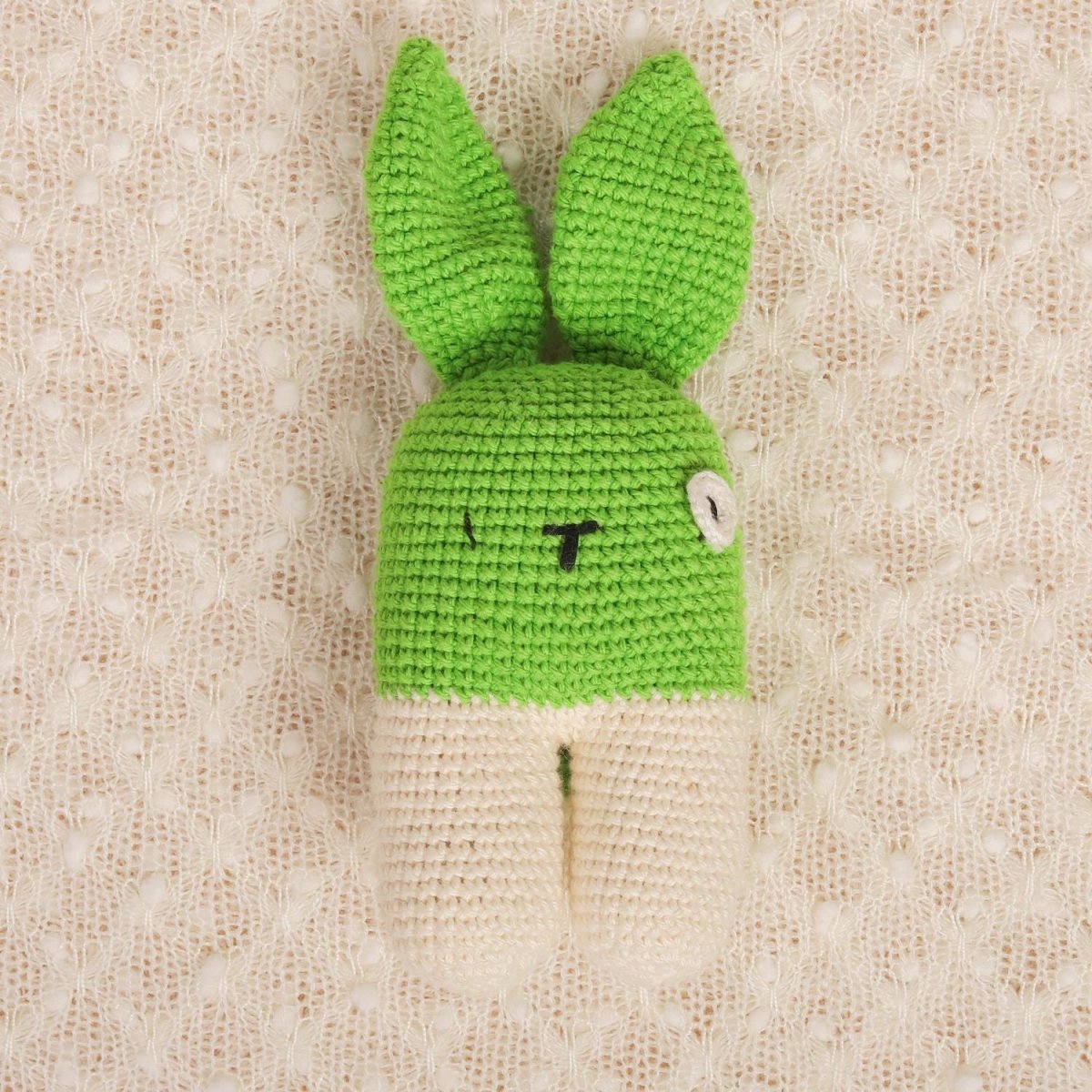 Lime Green Crochet Rattle – Bubblegum Baby Toy | Verified Sustainable by Brown Living™