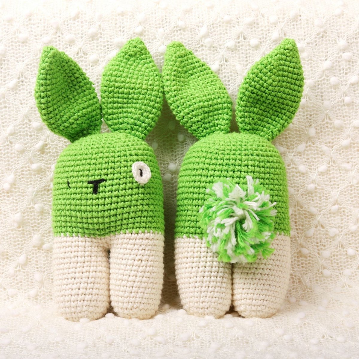 Lime Green Crochet Rattle – Bubblegum Baby Toy | Verified Sustainable by Brown Living™
