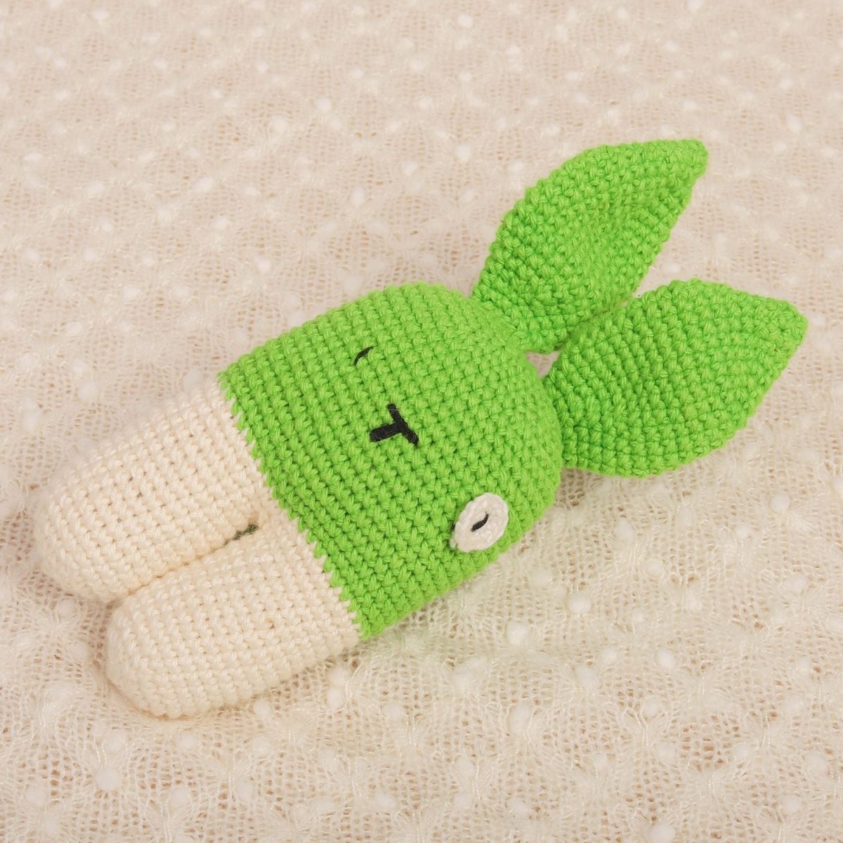 Lime Green Crochet Rattle – Bubblegum Baby Toy | Verified Sustainable by Brown Living™
