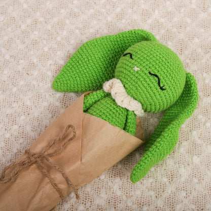 Lime Green Hopper the Bunny – Crochet Doll for Kids – Dolls & Dollhouses by Bombay Toy Company available on Brown Living™. . SKU: CHBGR. Img 5.