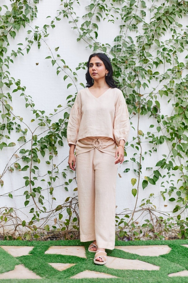 Linen Brick Lane Blouse - Beige | Verified Sustainable by Brown Living™