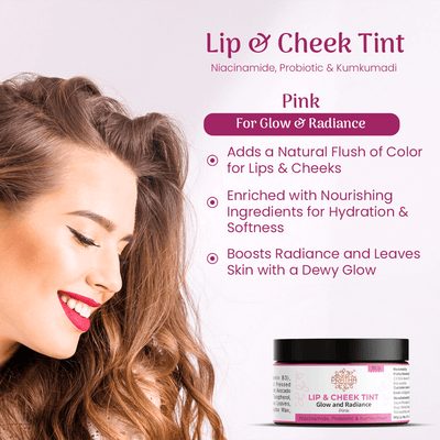 Lip & Cheek Tint | Glow & Radiance with Niacinamide & Probiotics (Pink) – Lip Balms on Brown Living™. SKU: pnhpl - liptint - 001. Img 4.