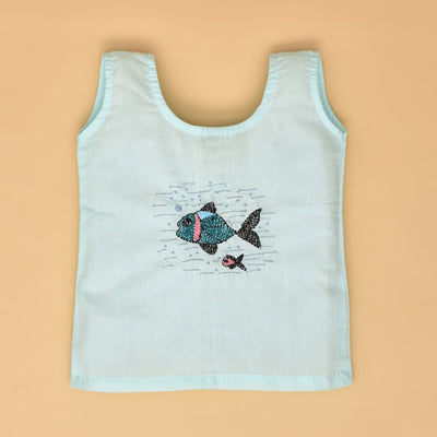 Little Explorers Trio - Cat, Fish & Ladybug Backopen Pure Cotton Baby Jabla Set – Kids Shirts on Brown Living™. SKU: STRCOTMULTBOJAB05 - CFL - S. Img 8.