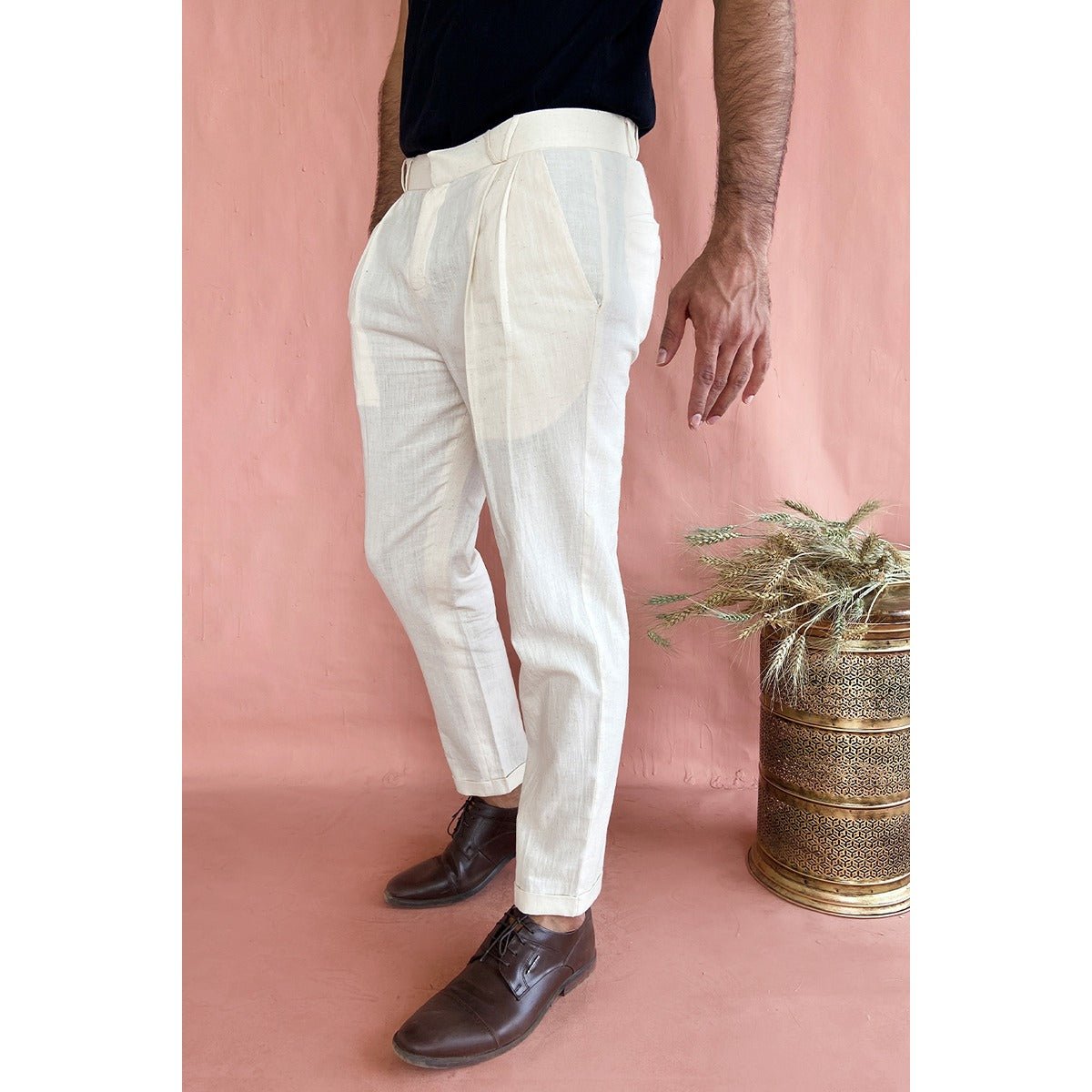 Livingstone Trousers - Pleated Front, Slim Fit | Verified Sustainable by Brown Living™