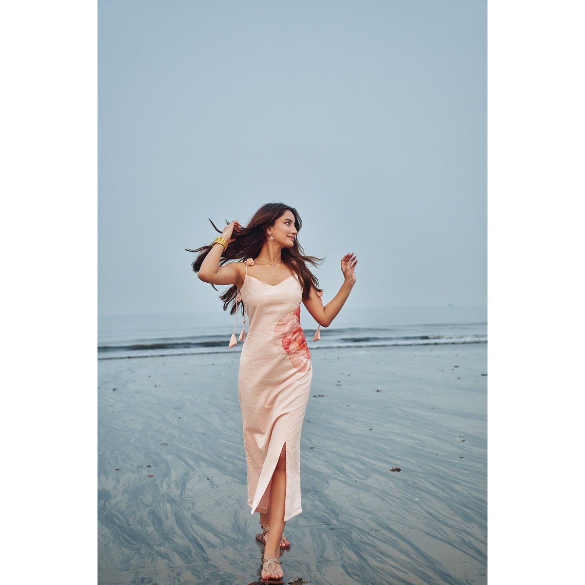 Long Rose Dress – Elegant Floral Summer Wear | Verified Sustainable by Brown Living™