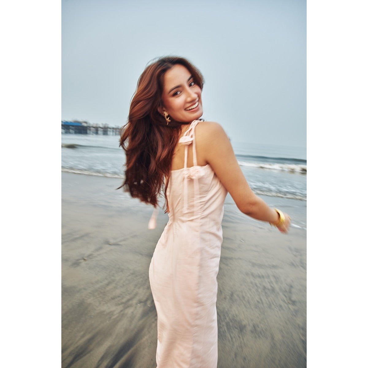 Long Rose Dress – Elegant Floral Summer Wear | Verified Sustainable by Brown Living™