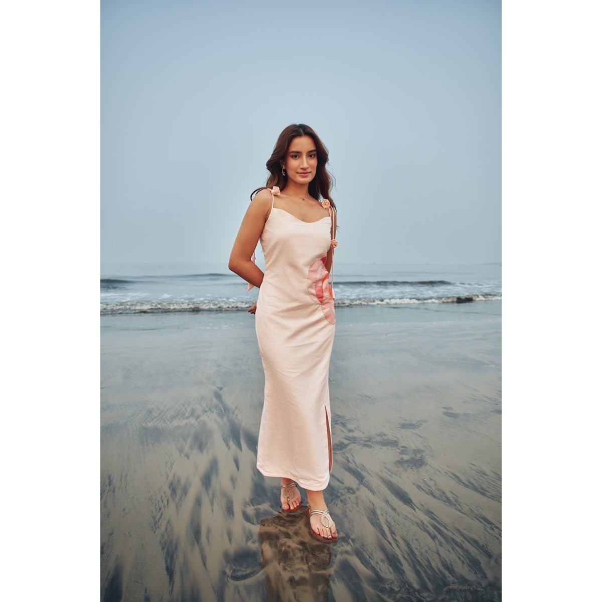 Long Rose Dress – Elegant Floral Summer Wear | Verified Sustainable by Brown Living™