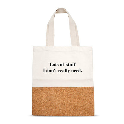 Lots Of Stuff Cork And Canvas Tote Bag – Tote Bag by The Cork Studio available on Brown Living™. . SKU: TCS - 46. Img 1.