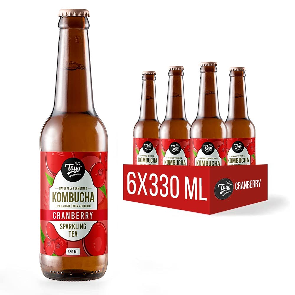 Low Sugar Cranberry Kombucha - 330ml ( Pack of 6) | Verified Sustainable by Brown Living™