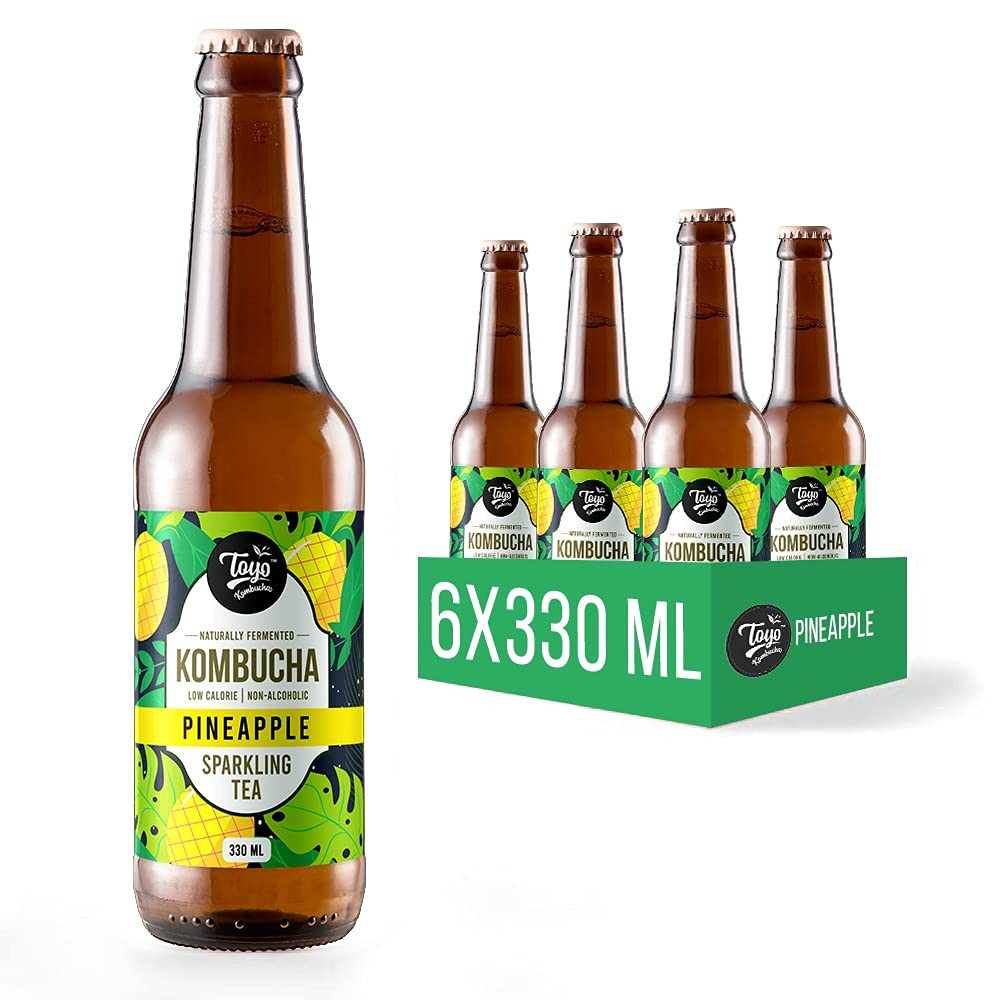 Low Sugar Pineapple Kombucha - 330ml ( Pack of 6) | Verified Sustainable by Brown Living™
