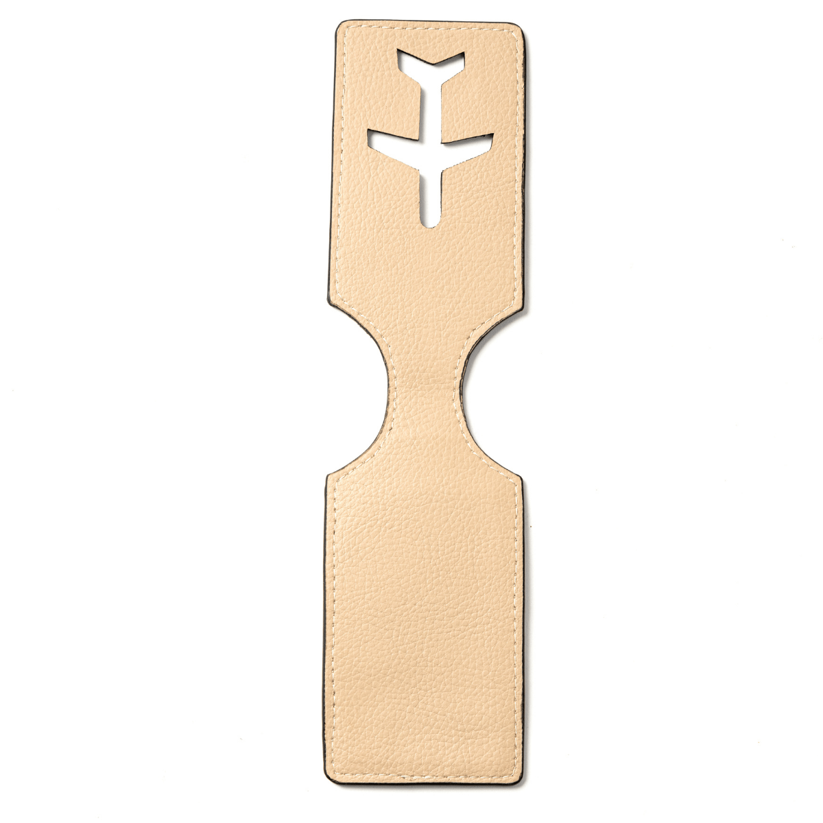 Luggage Tag with Aeroplane Cutout – Plant Leather & Printed Cork (Almond) | Verified Sustainable by Brown Living™