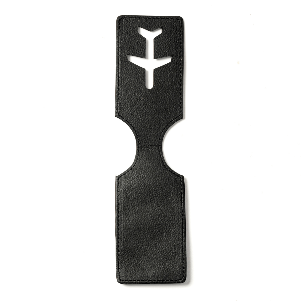 Luggage Tag with Aeroplane Cutout – Plant Leather & Printed Cork (Black) | Verified Sustainable by Brown Living™