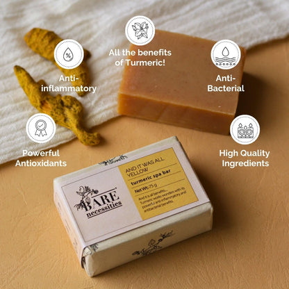 Luxury Handmade Cold Processed Organic Bath Soaps | Pack of 4 - Turmeric, Annatto, Basil Rosemary & Orange Cinnamon Soaps | Verified Sustainable by Brown Living™