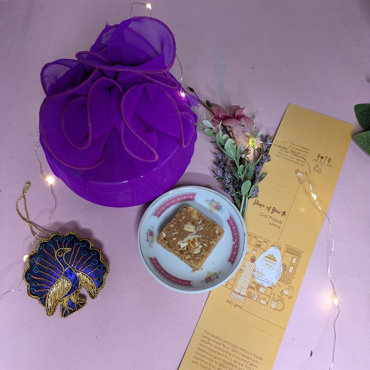 Luxury Mithai Gift Box – Pure Ghee Golpapdi in Steel Box | Verified Sustainable by Brown Living™