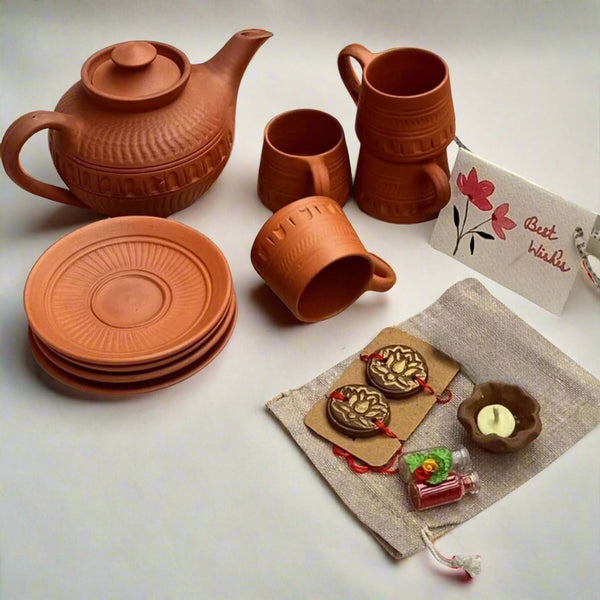 Sustainable Luxury Terracotta Pottery Rakhi Gift Hamper | Verified Sustainable Rakhi on Brown Living™