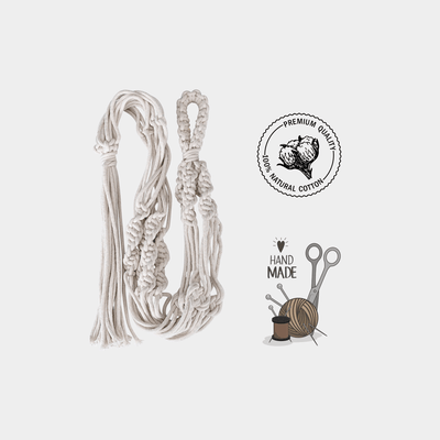 Macrame Cotton Plant Holder for Home & Garden Pack of 2 – Home Decor on Brown Living™. SKU: MA/ME/P2. Img 2.