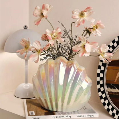 Madeleine Shell Vase - Colorful Electroplated Decor | Verified Sustainable by Brown Living™