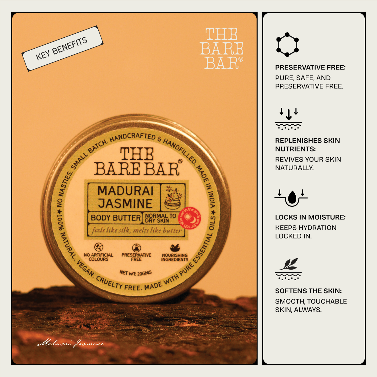 Madurai Jasmine Body Butter – Silky Softness with Jasmine Scent | Verified Sustainable by Brown Living™