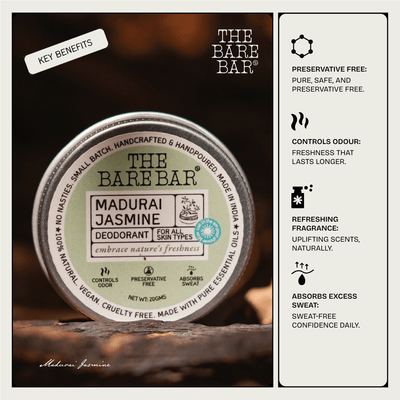 Madurai Jasmine Deodorant for a Floral Scented Day – Deodorant on Brown Living™. SKU: 8904448007619. Img 4.