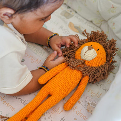 Mango Man Leo the Lion – Crochet Doll for Babies – Dolls & Dollhouses on Brown Living™. SKU: CLLO. Img 1.