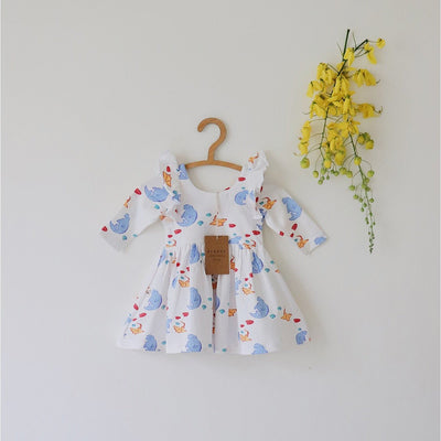 Manta Ray Breathable Cotton Baby Dress – Organic Ruffle Style – Kids Frocks & Dresses on Brown Living™. SKU: AC - 03 - 0005/0 - 6M. Img 6.