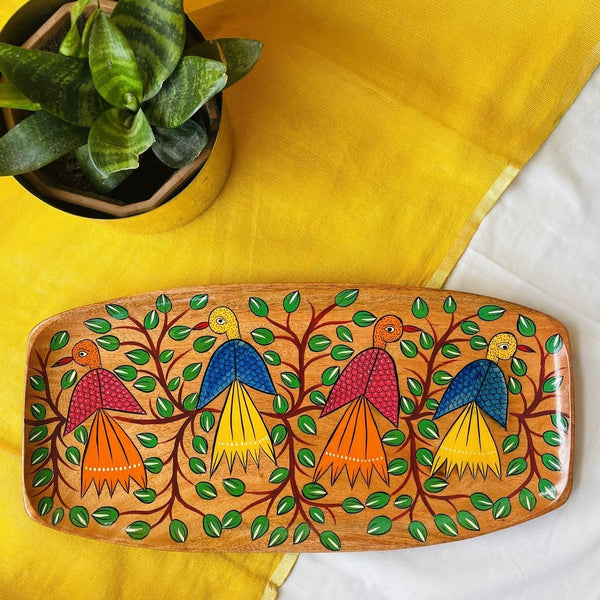 Masakali Tray - Artistic Pattachitra Design | Verified Sustainable by Brown Living™