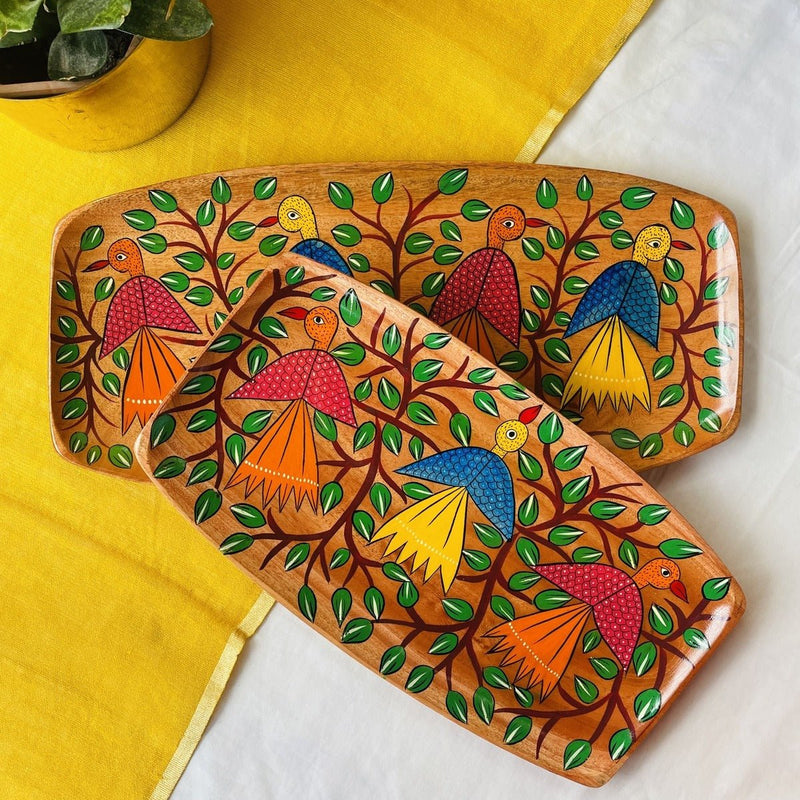 Masakali Tray - Artistic Pattachitra Design | Verified Sustainable by Brown Living™