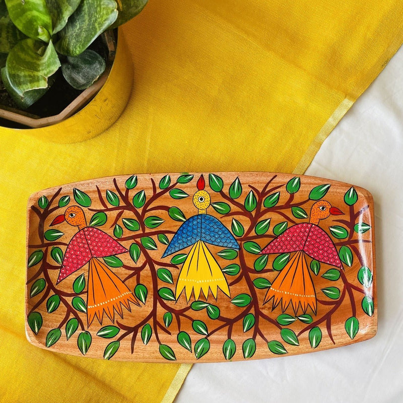 Masakali Tray - Artistic Pattachitra Design | Verified Sustainable by Brown Living™