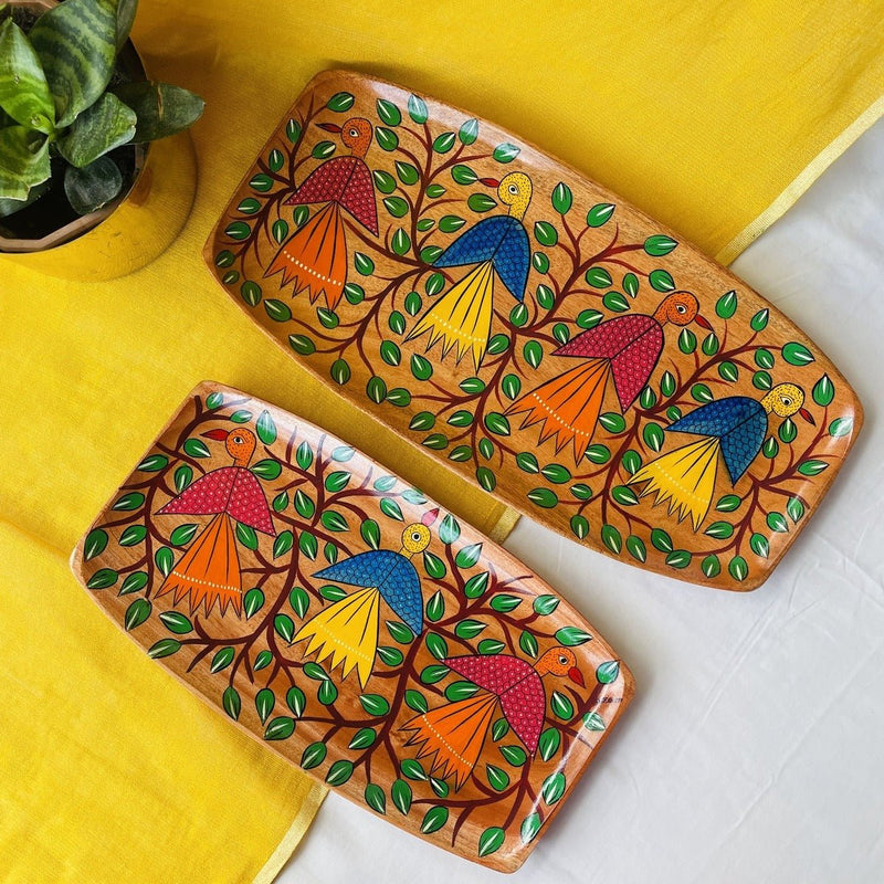 Masakali Tray - Artistic Pattachitra Design | Verified Sustainable by Brown Living™