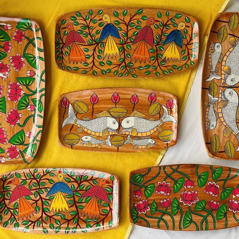 Masakali Tray - Artistic Pattachitra Design | Verified Sustainable by Brown Living™