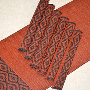 Masland Placemats & Runner Set - Red Charcoal (Set of 7) | Verified Sustainable by Brown Living™