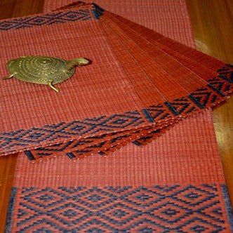 Masland Placemats & Runner Set - Red Charcoal (Set of 7) – Table Linens on Brown Living™. SKU: MKMASS009A. Img 3.