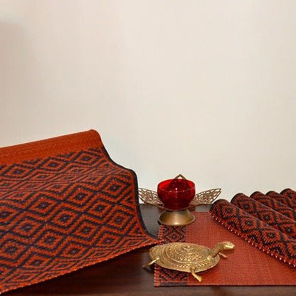 Masland Placemats & Runner Set - Red Charcoal (Set of 7) | Verified Sustainable by Brown Living™