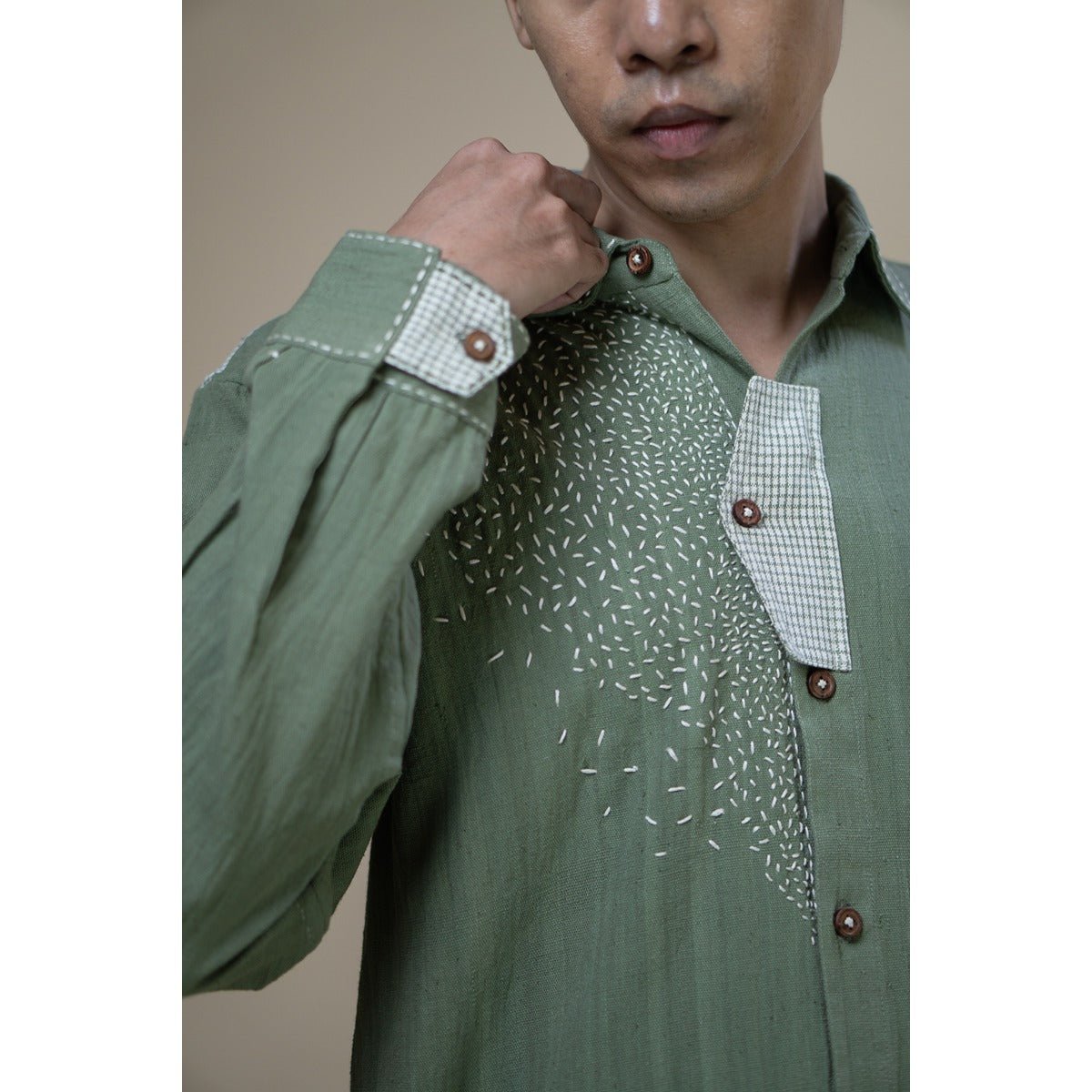 Meadows Embroidered Full Shirt | Verified Sustainable by Brown Living™