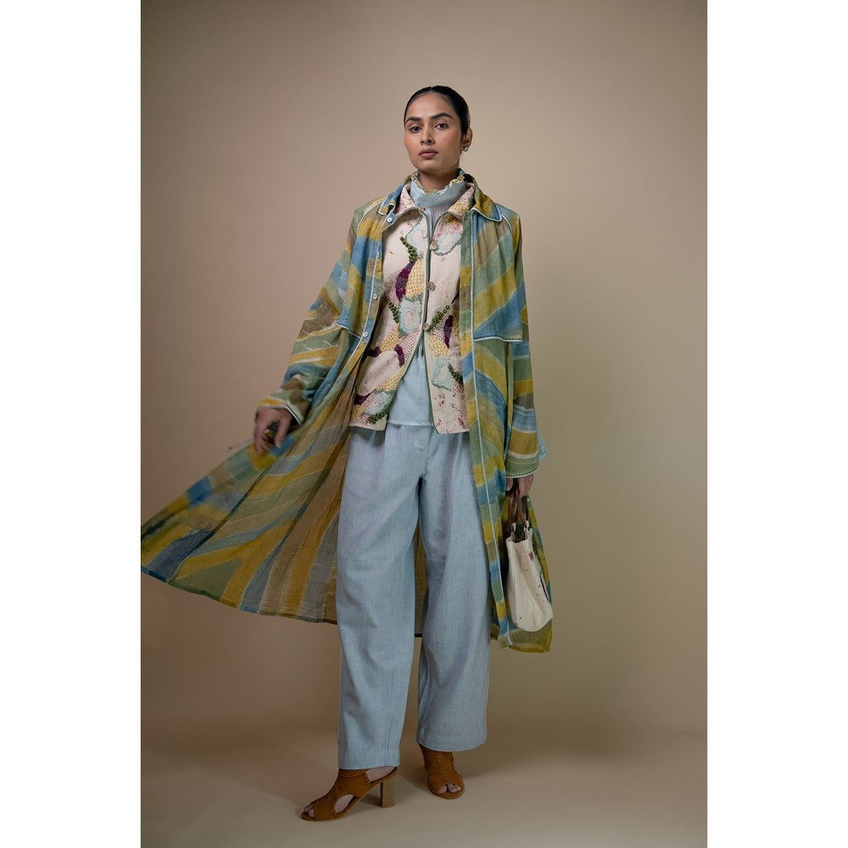 Meadows Unisex Hand Painted Trench | Verified Sustainable by Brown Living™